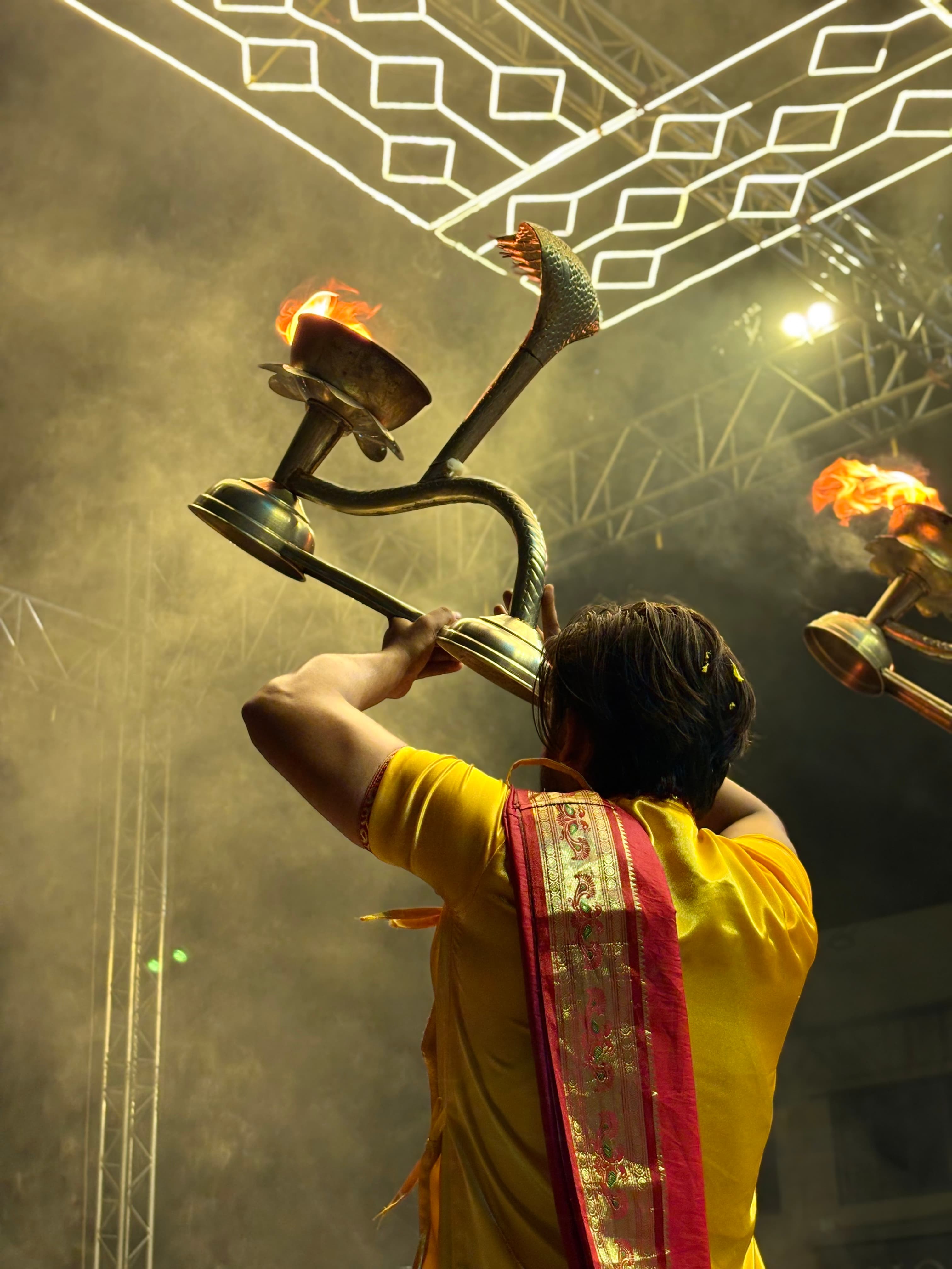 Traditional Ganga Aarti wedding ceremony